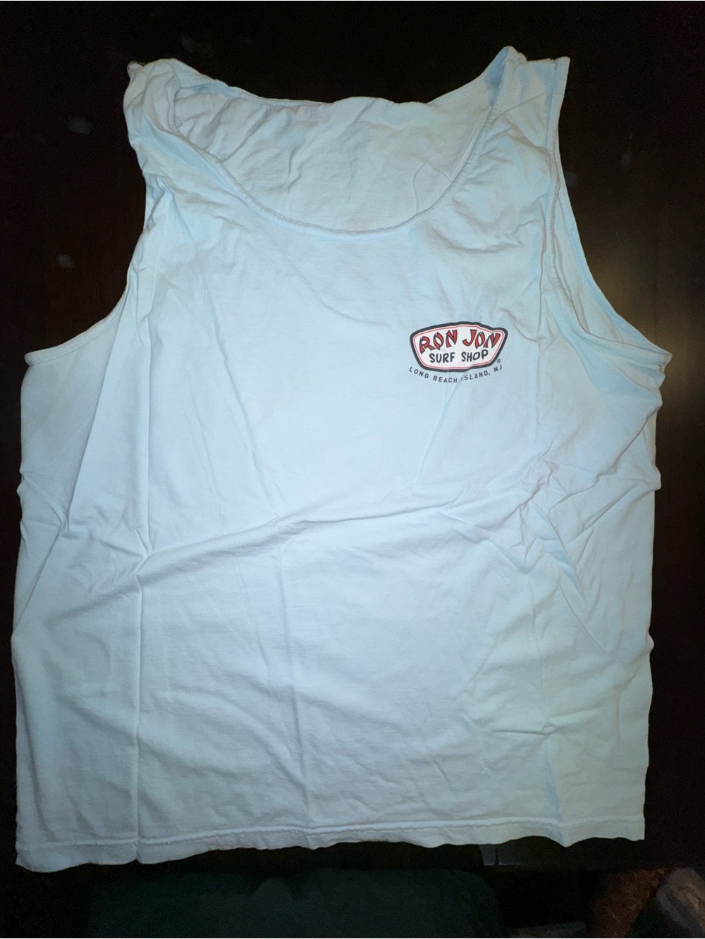 Ron Jon Light Blue Tank Top with Small Red Logo